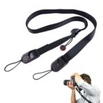 NHCDFA Camera Belt, Camera Strap, Easy to Use and Carry Black Camera Belt Strap Quick Release Buckle Comfortable to W ear for All Kinds of Photography Equipment