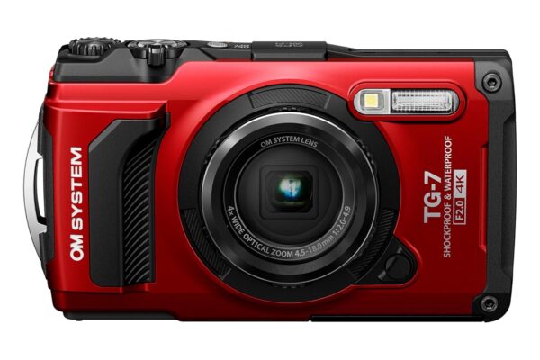 OM System Tough TG-7 Red Underwater Camera, Waterproof, Freeze Proof, High Resolution Bright, 4K Video 44x Macro Shooting (Successor Olympus TG-6)