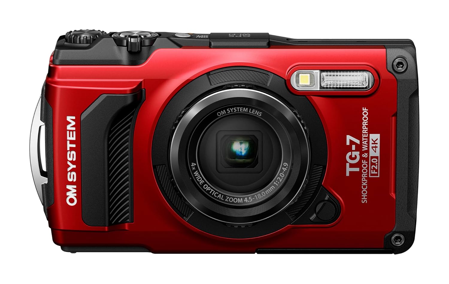 OM System Tough TG-7 Red Underwater Camera, Waterproof, Freeze Proof, High Resolution Bright, 4K Video 44x Macro Shooting (Successor Olympus TG-6)