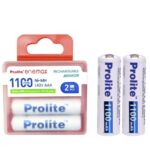 Prolite EneMAX Ni‐Mh AAA Rechargeable Battery 1100mAh | Pack of 2 | Low Self Discharge | Used with Digital Camera, Game Controller, LED Torch, Toys, Shaver and More