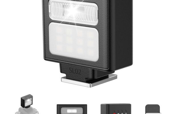 ULANZI SL02 Mini Flash Speedlite with Video Light, GN8 6500K Camera Mini Flashlight for Canon Fuji Sony Nikon and Othe SLR Digital Cameras, 4 Power Levels Camera Flash Speedlight NOT Fit Sony ZV -1F