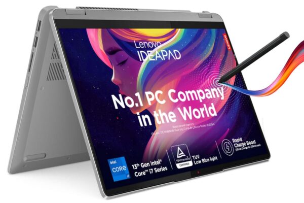 Lenovo IdeaPad Flex 5 Intel Core i7-1355U 14″(35.5cm) WUXGA+ IPS 2-in-1 Laptop (16GB RAM/512GB SSD/Windows 11/Office 2021/Lenovo Digital Pen/Backlit KB/3 Month Game Pass/Grey/1.5Kg), 82Y00052IN