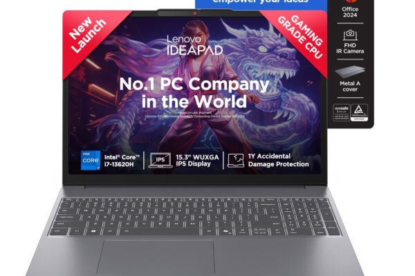 Lenovo IdeaPad Slim 3 13th Gen Core i7-13620H 15.3″ (38.8cm) WUXGA IPS Laptop (16GB RAM/1TB SSD/Win 11/Office 2024/Backlit/1Yr ADP Free/Top Metal Cover & IR Camera/Grey/1.6Kg), 83K100TDIN