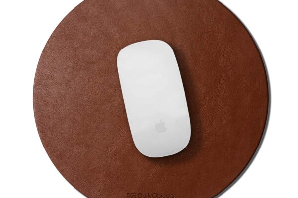 DailyObjects Orb Mouse Pad | Extended for Laptop, for PC, and Wireless Mouse | Handcrafted | Anti-Slip, Anti-Skid | Large Premium Vegan Leather Finish for Home, Office, Gaming – Tan