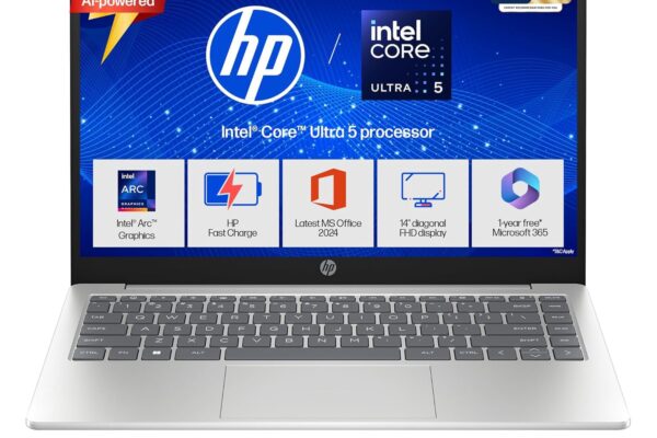 HP 14 Smartchoice, Intel Core Ultra 5 125H (24GB DDR5, 1TB SSD), Micro-Edge, Anti-Glare, FHD, 14”/35.6cm, Win11, M365* Office24, Silver, 1.4kg, ep1180TU, FHD Camera, Backlit Laptop