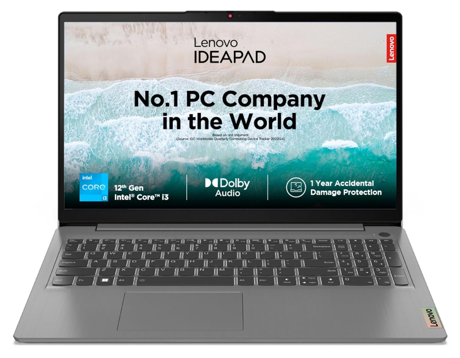 Lenovo IdeaPad Slim 3, Intel Core 12th Gen, 8GB RAM, 512GB SSD, FHD 15.6″(39.62cm), Windows 11, Office Home 2024, Arctic Grey, 1.63Kg, 82RK01ABIN, Intel UHD Graphics, Thin & Light, 1Yr ADP Free Laptop