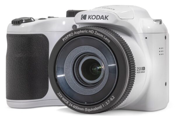 KODAK PIXPRO Astro Zoom AZ255-WH 16MP Digital Camera with 25X Optical Zoom 24mm Wide Angle 1080P Full HD Video and 3″ LCD (White)