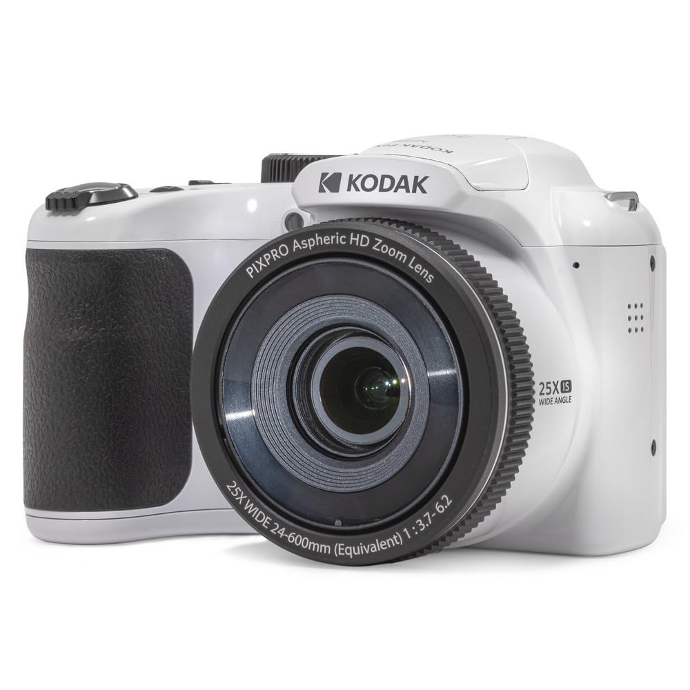 KODAK PIXPRO Astro Zoom AZ255-WH 16MP Digital Camera with 25X Optical Zoom 24mm Wide Angle 1080P Full HD Video and 3″ LCD (White)