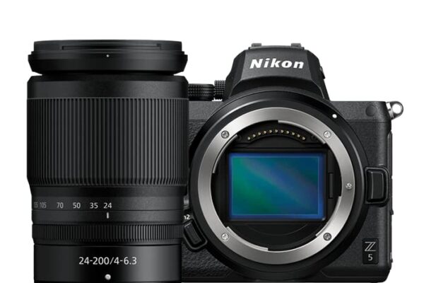 Nikon Z5 DSLR Camera Lens Kit 24-200 with Additional Battery, Optical Zoom (Black)
