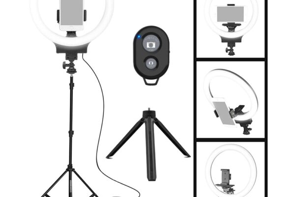 Osaka® 10″ Professional LED Ring Light with Stand & Table Tripod for Mobile Phones & Camera, 3 Color Temperature Mode Lighting for Photo Shoot YouTube Video Shooting with Bluetooth for Andoid/iOS
