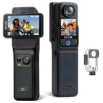 SJCAM C400 4K Vlogging Camera with Rotatable Dual Touch Screen, 1/2.8″ CMOS, 7H Battery Grip, 154° Wide, 6-Axis Gyro Stabilization, Waterproof, WiFi & Live Stream Video Camera for YouTube & Travel