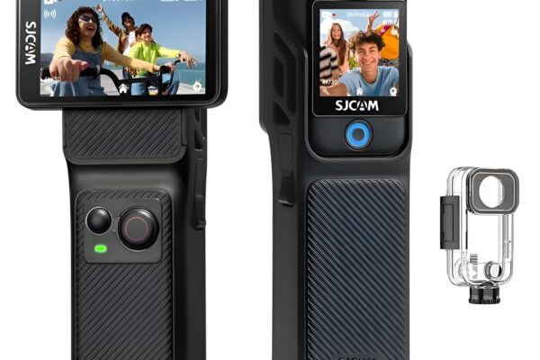 SJCAM C400 4K Vlogging Camera with Rotatable Dual Touch Screen, 1/2.8″ CMOS, 7H Battery Grip, 154° Wide, 6-Axis Gyro Stabilization, Waterproof, WiFi & Live Stream Video Camera for YouTube & Travel