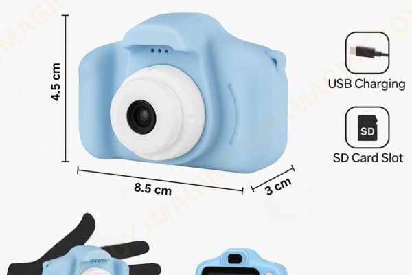 Toy Imagine Kids Digital Camera 1080p Video & 5.0MP Photos 2-Inch Screen, USB Rechargeable & Portable Fun Mini Toy Camera for Boys & Girls Age 3–10 Educational Birthday Gift(Blue)SD Card Not Included