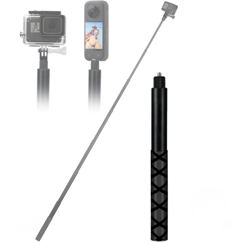 Yantralay Invisible Monopod Selfie Stick for Insta360 One X5/X4/X3/X2/Rs Plus, Hero 13/12/11/10/9, SJCAM, Smartphones & Other Action Camera – Waterproof, Adjustable