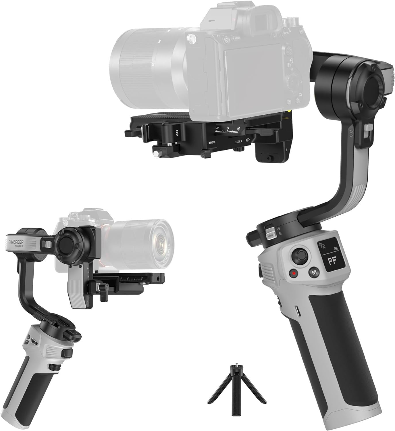 ZHIYUN CINEPEER Weebill 3E[Lite], 3-Axis Lightweight Gimbal Stabilizer for DSLR & Mirrorless Camera Canon/Sony/Panasonic/Nikon, 3KG Payload, Bluetooth Shutter Control