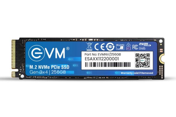 EVM 256GB NVMe M.2 SSD 2280 | PCIe Gen 3×4 Internal SSD | Up to 3000MB/s Read 2000MB/s Write | High Speed Storage for Laptop Desktop Gaming | 5 Year Warranty (EVMNV-256GB)