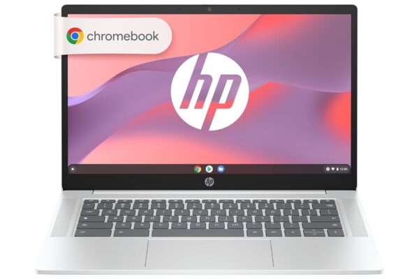 HP Chromebook, Intel Processor N100, 4GB LPDDR5, 64GB eMMC, 14-inch (35.6cm), Anti-Glare, HD Laptop, Intel UHD Graphics, 720p HD Camera (Silver, 1.45kg) nf0014TU