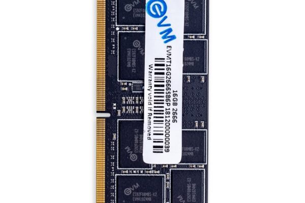 EVM 16GB DDR4 Laptop RAM 2666MHz | SO-DIMM – 1.2V Low Voltage | 260-PIN Pin, Intel & AMD Compatible | High-Speed Laptop Memory Upgrade | 10 Year Warranty (EVMT16G2666S86P)