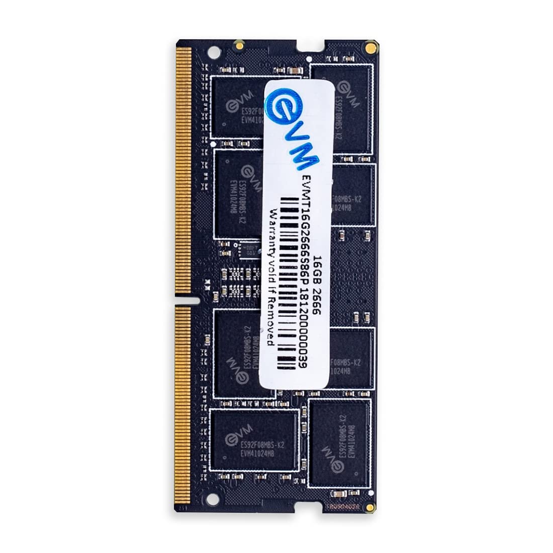 EVM 16GB DDR4 Laptop RAM 2666MHz | SO-DIMM – 1.2V Low Voltage | 260-PIN Pin, Intel & AMD Compatible | High-Speed Laptop Memory Upgrade | 10 Year Warranty (EVMT16G2666S86P)