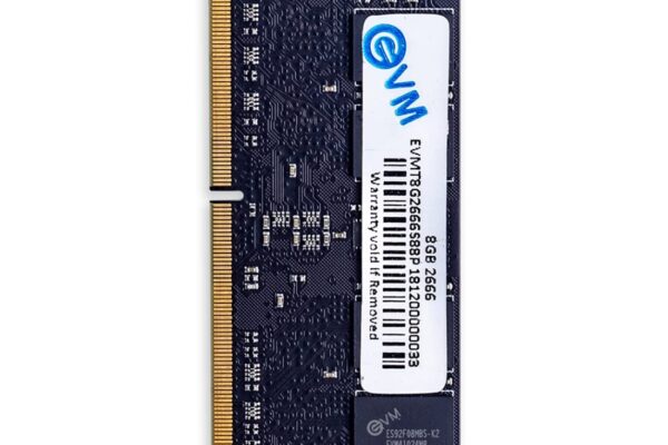EVM 8GB DDR4 Laptop RAM 2666MHz | SO-DIMM – 1.2V Low Voltage | 260-PIN Pin, Intel & AMD Compatible | High-Speed Laptop Memory Upgrade | 10 Year Warranty (EVMT8G2666S88P)