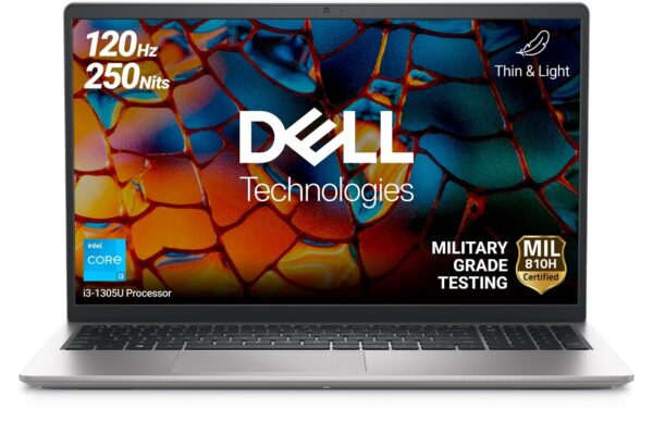 Dell Inspiron 3530 13th Gen Laptop, Intel Core i3-1305U, 8GB RAM,512GB SSD, 14.9″(38cm) FHD AG 120Hz 250nits Display, Windows11 + MSO’21 & McAfee 15M Subscription, Platinum Silver, Thin & Light–1.62kg