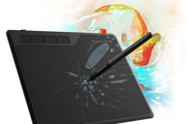 GAOMON S620 Drawing Tablet 6.5 x 4 Inch Graphics Tablet with 8192 Passive Pen 4 Customizable ExpressKeys for Digital Drawing & OSU & Online Teaching-for Mac Windows Android OS, Black