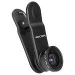 Adcom Full Screen Wide Angle Clip On Mobile Phone Camera Lens – Compatible with All iPhone & Android Smartphones (Black)