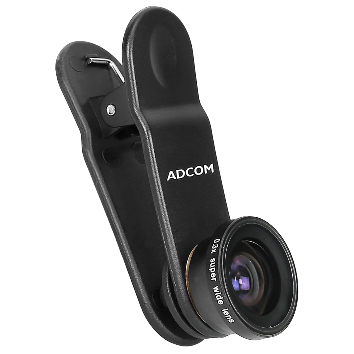 Adcom Full Screen Wide Angle Clip On Mobile Phone Camera Lens – Compatible with All iPhone & Android Smartphones (Black)