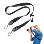 BowieMall Camera Strap, Adjustable Camera Belt, Comfortable Camera Neck Strap with Quick Release Buckle, Camera Shoulder Strap for Travel & Outdoor Photography (Black)
