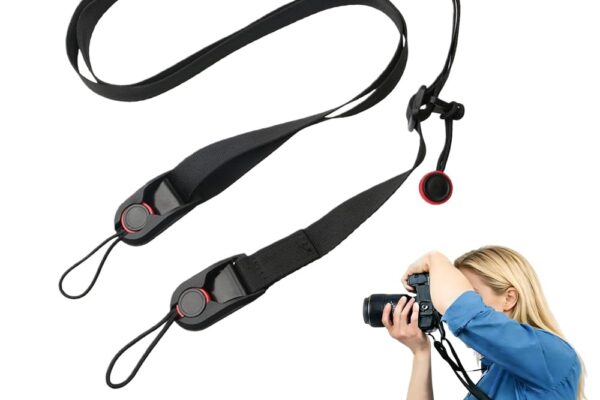 BowieMall Camera Strap, Adjustable Camera Belt, Comfortable Camera Neck Strap with Quick Release Buckle, Camera Shoulder Strap for Travel & Outdoor Photography (Black)