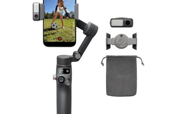 DJI Osmo Mobile 8 Gimbal Stabilizer for Phone, Native Tracking with Audio & Lighting, 360° Pan Rotation, Built-in Extension Rod & Tripod, 10h Battery, Extension Rod, Robust 3-Axis Stabilization