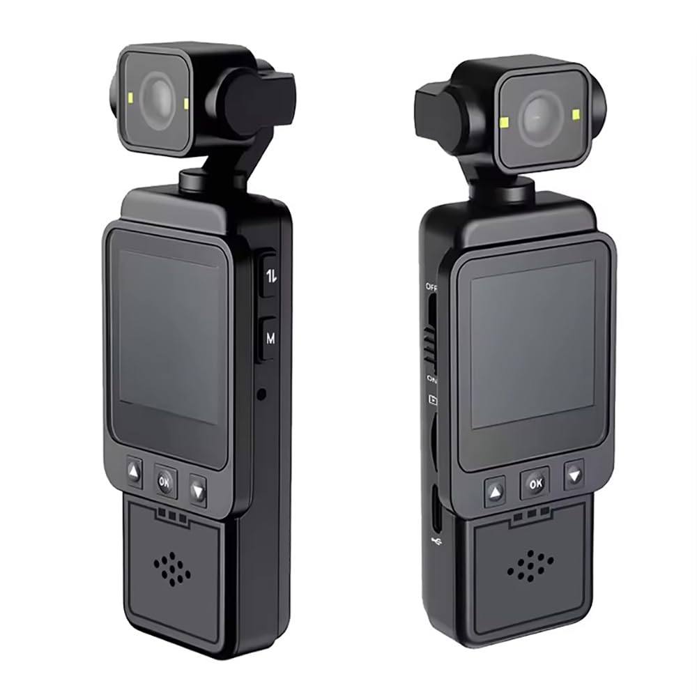 ETZIN Body Cameras with Audio and Video Recording, Handheld Pocket Camera with WiFi, Night Vision, 8HR Battery, Mini Vlogging Camera for Travel, Sports, Work Records, Covert Recording EPL-1569IM