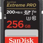 SanDisk Extreme Pro SD UHS I 256GB Card for 4K Video for DSLR and Mirrorless Cameras 200MB/s Read & 140MB/s Write