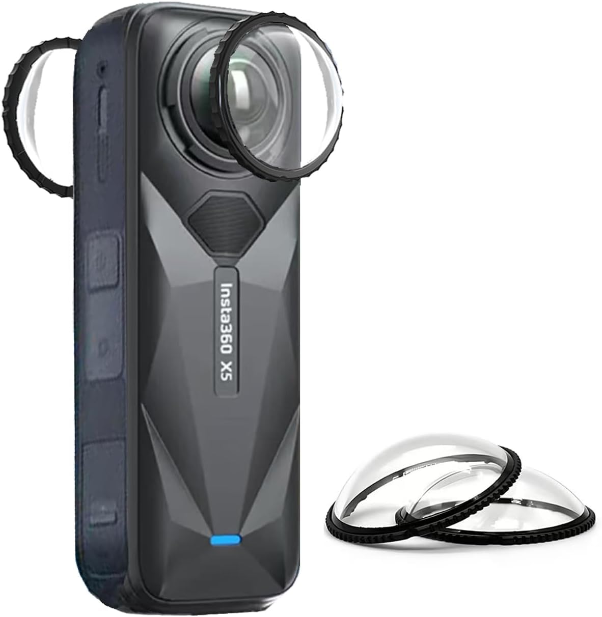 TrendMax X5 Premium Lens Guards for Insta 360 X5, Tempered Glass Protector Cover, High Transparency with 95% Light Transmittance, 35.7mm Diameter (X5 Optical PC Lens)