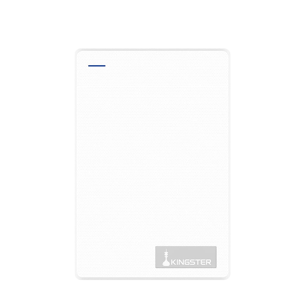 KINGSTER® 500GB Ultra Slim External Hard Drive | Portable USB 3.0 HDD 5Gbps | Plug & Play | Lightweight Backup Drive for Laptop, PC, Mac | Shock-Resistant Slim Body – White