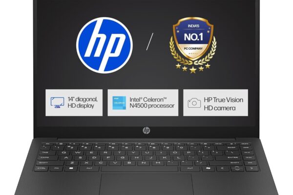 HP 14s Intel Celeron Dual Core N4500 Laptop (8GB/512GB SSD/Win 11) 14.0″ HD Display, MSO 24, Black, 1.46kg, DQ3149TU Thin and Light Business Laptop