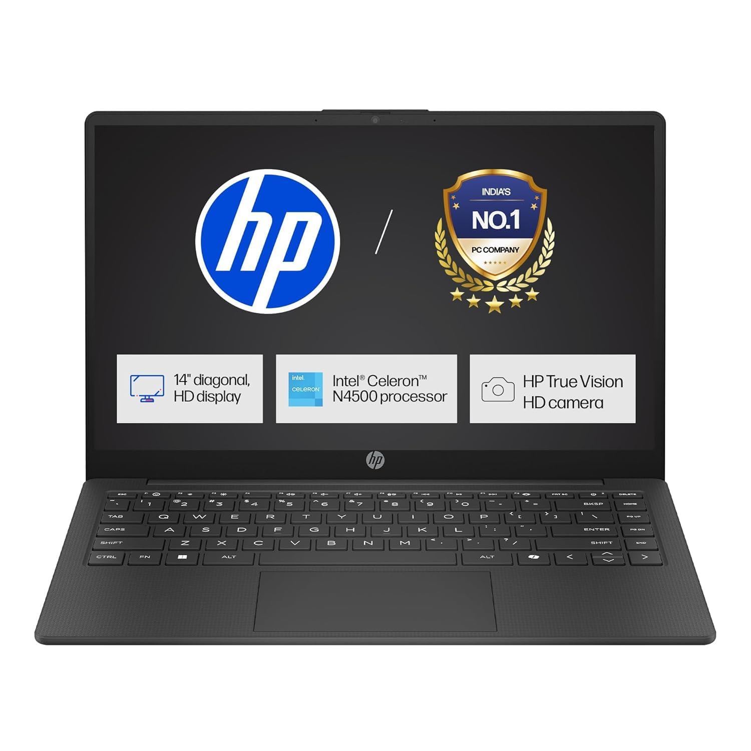 HP 14s Intel Celeron Dual Core N4500 Laptop (8GB/512GB SSD/Win 11) 14.0″ HD Display, MSO 24, Black, 1.46kg, DQ3149TU Thin and Light Business Laptop