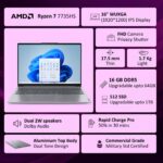 Lenovo ThinkBook 16, AMD Ryzen 7 7735HS, 16GB RAM, 512GB SSD, WUXGA IPS 16″, Windows 11 Home, Office 2024, 1.7kg, 21MWA0R4IN, Backlit Keyboard, Fingerprint, 300 Nits, 1Y Warranty, Aluminium Top Laptop