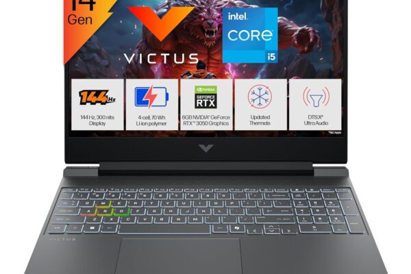 HP Victus, 14th Gen Intel Core i5-14450HX, 6GB RTX 3050, 24GB DDR5, 512GB SSD, FHD, 144Hz, IPS, 300 nits, 15.6”/39.6cm, Win11, M365* Office24, Mica Silver, 2.3kg, fa2303tx, RGB Gaming Laptop
