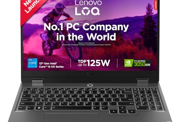 Lenovo LOQ 12th Gen Core i5-12450HX | NVIDIA RTX 3050 6GB (16GB RAM/512GB SSD/15.6″ (39.6cm)/Windows 11/Office Home 2024/100% sRGB/Grey/2.4Kg), 83GS00LNIN Gaming Laptop