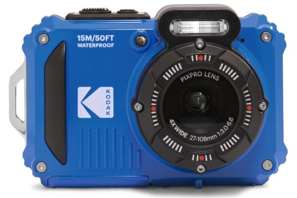 KODAK PIXPRO WPZ2 Rugged Waterproof Shockproof Dustproof WiFi Digital Camera 16MP 4X Optical Zoom 1080P Full HD Video Vlogging Camera 2.7″ LCD (Blue)