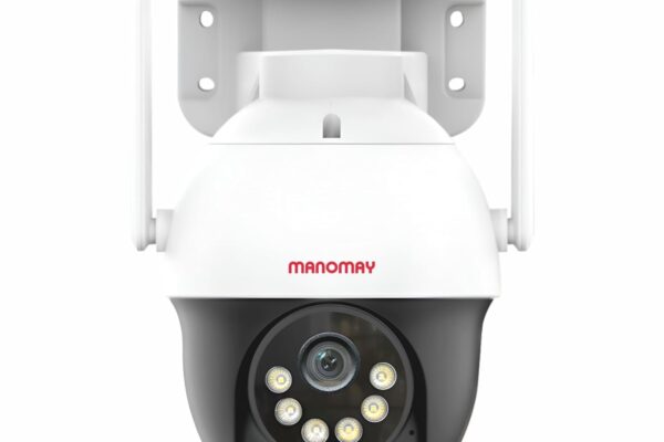 MANOMAY Protect Pro 3MP 4G SIM Security Camera [STQC Approved] 360° Outdoor Pan Tilt CCTV, Smart AI Human Auto Tracking, Color Night Vision, Two-Way Audio, IP66 Waterproof, Alexa, 256GB Memory Card