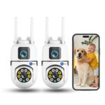 Maizic Smarthome Mini Ptz Dual Lens 5+5 MP WiFi Security Camera (Packof2) Indoor Wireless Home Surveillance, Night-Vision, Motion Detection, Two-Way Audio, Cloud & Micro-SD