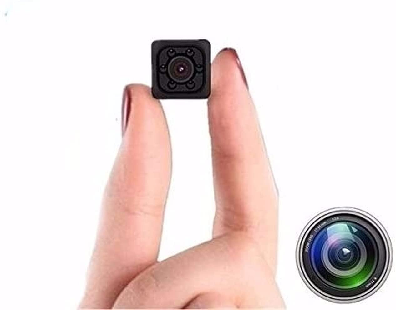 TECHNOVIEW 1080P Mini Spy Camera with Low Light Vision, Portable Security, Hidden-Camera with Audio and Video Recorder for Home Office Wind Desktop Indoor Security Stand Camera (Non Wifi Camera – Red)