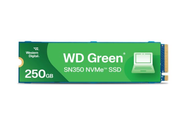 Western Digital WD Green SN350 NVMe 250GB, Upto 2400MB/s, 3 Y Warranty, PCIe Gen 3 NVMe M.2 (2280), Internal Solid State Drive (SSD) (WDS250G2G0C), Green