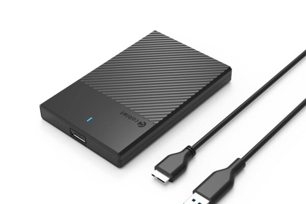 Cablet 2.5 Inch SATA USB 3.0 HDD/SSD Portable External Enclosure for 7mm and 9.5mm, Tool-Free Design, Supports UASP Max 6TB