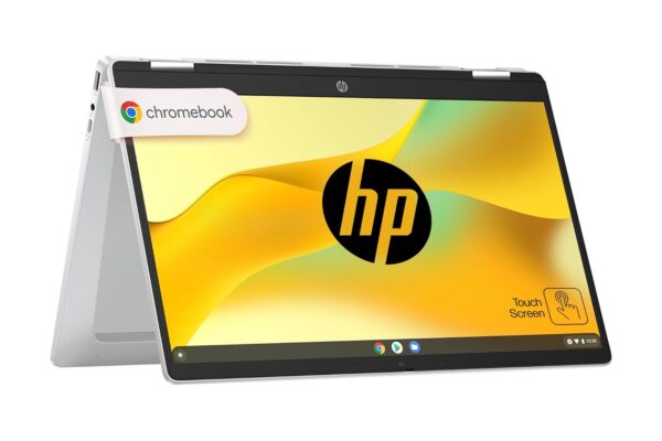 HP Chromebook x360, Intel Core N100, 4GB LPDDR5, 128GB UFS, 14-inch (35.6cm), Touchscreen, HD Laptop, Intel UHD Graphics, 720p HD Camera (Silver, 1.37kg) cd0011TU