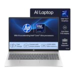 HP 14 AI, Intel Core Ultra 7 155H (16GB DDR5, 512GB SSD) FHD, Anti-Glare, 14″/35.6cm, Win11, Office21, Silver, 1.4kg, gr1023TU, Intel Arc Graphics, FHD Camera w/Shutter, Backlit Kb AI Powered Laptop