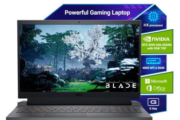 Dell G Series, Intel Core i5-13450HX, 13th Gen, NVIDIA RTX 3050-6GB, 16GB, 512GB SSD, FHD, 15.6″/39.62cm, Windows 11, MSO’24, Dark Shadow Gray, 2.65KG, [G15-5530], Backlit Keyboard, Gaming Laptop