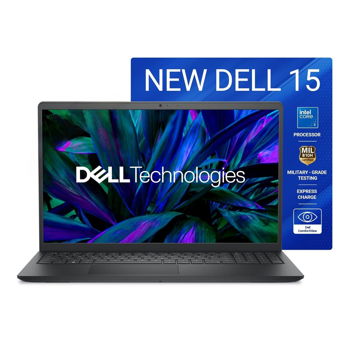 Dell 15 (Previously Inspiron), Intel 14th Gen Core i3 / Core 3 100U, 16GB, 512GB SSD, FHD, 15.6″, Win 11, MSO’24, Carbon Black, 1.63Kg, [Dell 15], FHD 120Hz IPS 250 nit Display, Thin & Light Laptop